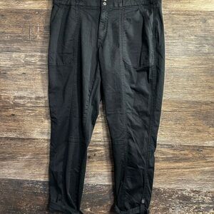 White House Black Market Black Mid Rise Cargo Pants Relaxed Fit